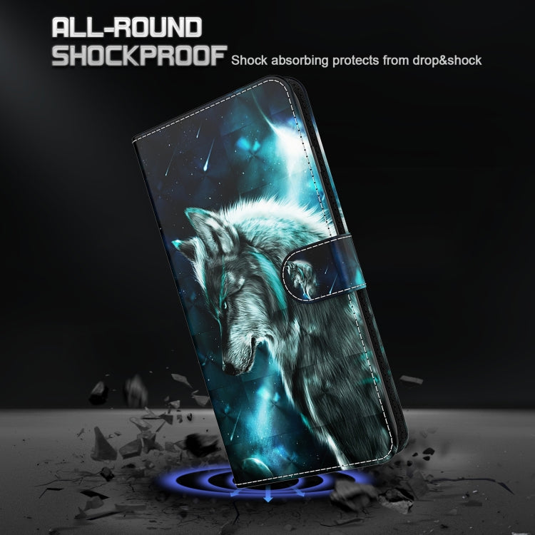 For Xiaomi Redmi Note 13 Pro+ 3D Painting Pattern Flip Leather Phone Case(Wolf)