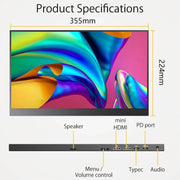 15.6 inch HDR 1080P IPS Screen Portable Monitor(No Charger)