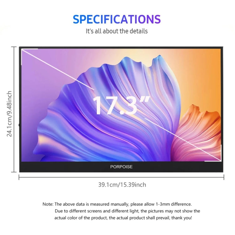17.3 inch UHD 2560x1440P IPS Screen Portable Monitor(No Charger)