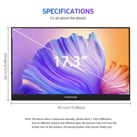 17.3 inch UHD 2560x1440P IPS Screen Portable Monitor(No Charger)