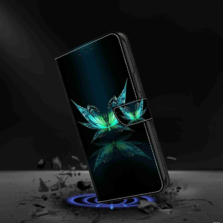For Honor Magic5 Pro Crystal 3D Shockproof Protective Leather Phone Case(Reflection Dutterfly)
