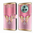 For Honor Magic5 Pro Crystal 3D Shockproof Protective Leather Phone Case(Pink Bottom Butterfly) - Honor Cases by PMC TechLife | Online Shopping South Africa | PMC TechLife | Buy Now Pay Later Mobicred