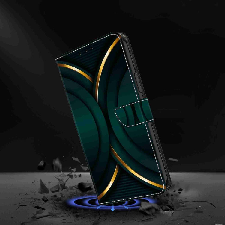 For Honor Magic5 Pro Crystal 3D Shockproof Protective Leather Phone Case(Gold Outline)