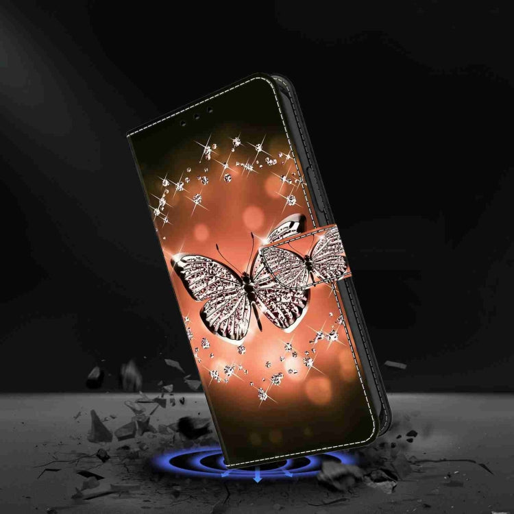 For Honor Magic5 Pro Crystal 3D Shockproof Protective Leather Phone Case(Crystal Butterfly)