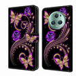 For Honor Magic5 Pro Crystal 3D Shockproof Protective Leather Phone Case(Purple Flower Butterfly) - Honor Cases by PMC TechLife | Online Shopping South Africa | PMC TechLife | Buy Now Pay Later Mobicred
