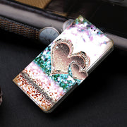 For Honor Magic6 Lite Crystal 3D Shockproof Protective Leather Phone Case(Pink Diamond Heart)