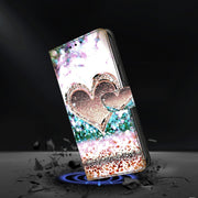 For Honor Magic6 Lite Crystal 3D Shockproof Protective Leather Phone Case(Pink Diamond Heart)