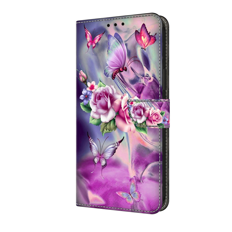 For Honor Magic6 Lite Crystal 3D Shockproof Protective Leather Phone Case(Butterfly)