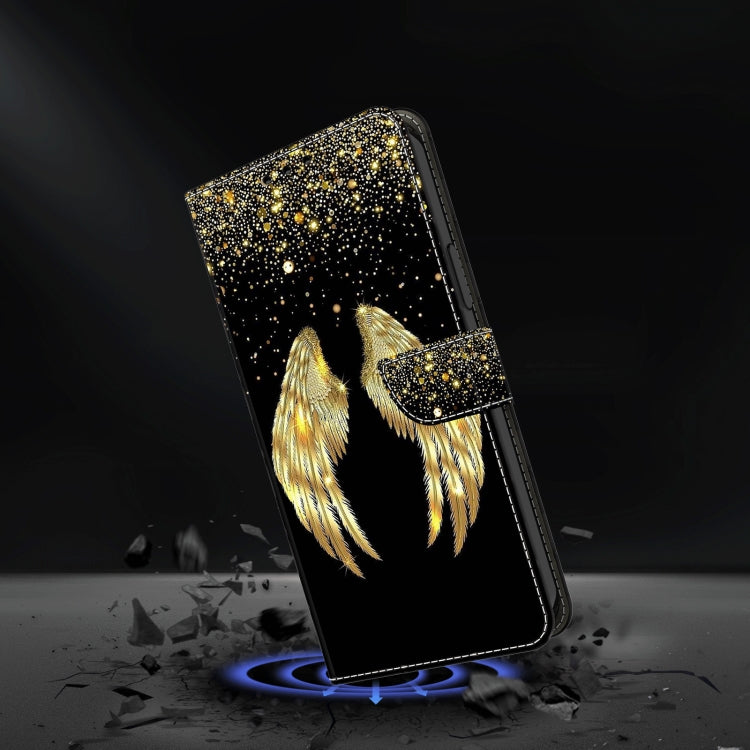 For Honor Magic6 Lite Crystal 3D Shockproof Protective Leather Phone Case(Golden Wings)
