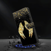 For Honor Magic6 Lite Crystal 3D Shockproof Protective Leather Phone Case(Golden Wings)