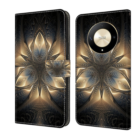 For Honor Magic6 Lite Crystal 3D Shockproof Protective Leather Phone Case(Luminous Building)