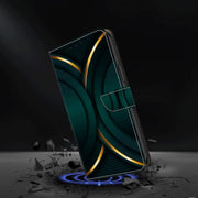 For Honor Magic6 Lite Crystal 3D Shockproof Protective Leather Phone Case(Gold Outline)