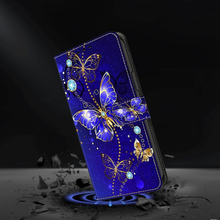 For Honor Magic6 Lite Crystal 3D Shockproof Protective Leather Phone Case(Diamond Butterfly)