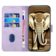 For Google Pixel 9 Pro YX0060 Elephant Head Embossed Phone Leather Case with Lanyard(Light Purple)