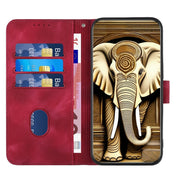 For Google Pixel 9 YX0060 Elephant Head Embossed Phone Leather Case with Lanyard(Rose Red)