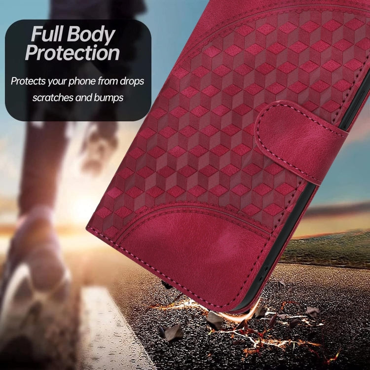 For Google Pixel 9 YX0060 Elephant Head Embossed Phone Leather Case with Lanyard(Rose Red)