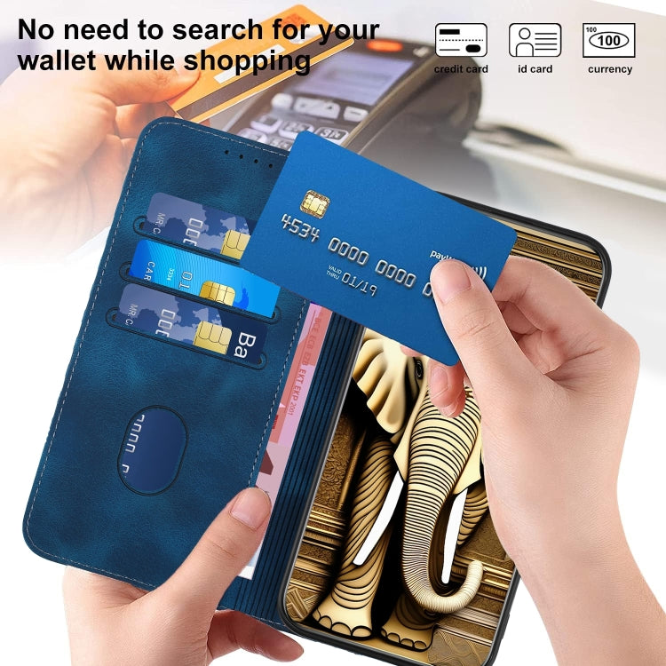 For Google Pixel 9 YX0060 Elephant Head Embossed Phone Leather Case with Lanyard(Royal Blue)