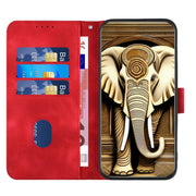 For Google Pixel 9 YX0060 Elephant Head Embossed Phone Leather Case with Lanyard(Red)