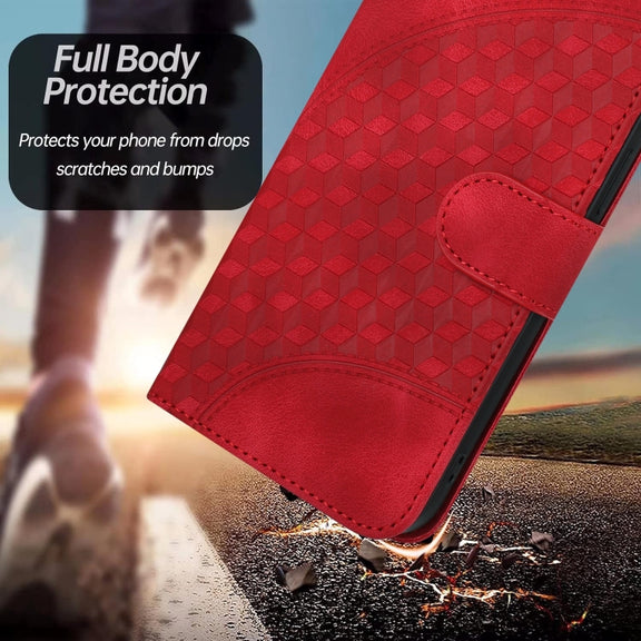 For Google Pixel 9 YX0060 Elephant Head Embossed Phone Leather Case with Lanyard(Red)