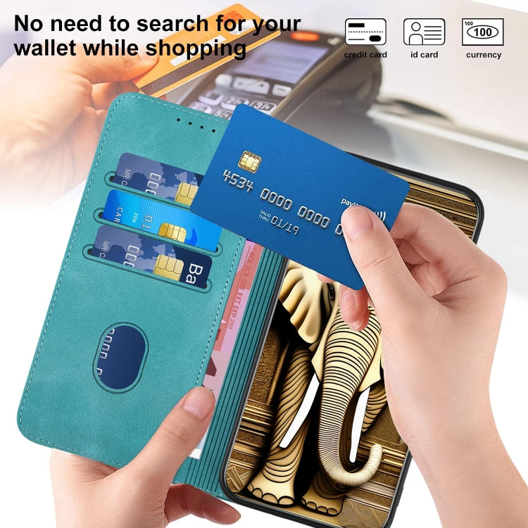 For Google Pixel 9 YX0060 Elephant Head Embossed Phone Leather Case with Lanyard(Light Blue)