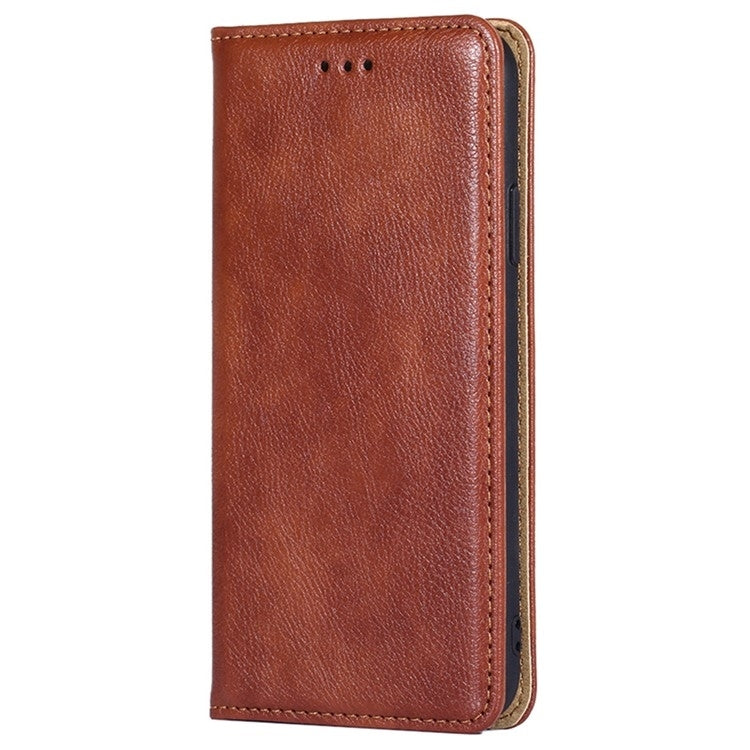 For Motorola Edge 5G 2024 Gloss Oil Solid Color Magnetic Leather Phone Case(Brown)