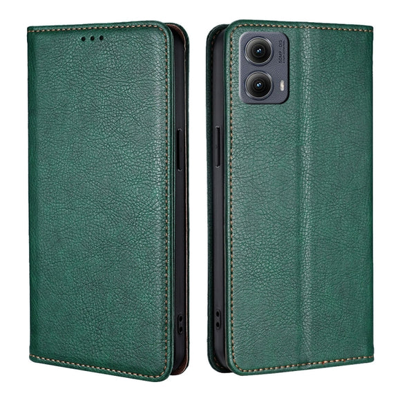 For Motorola Edge 5G 2024 Gloss Oil Solid Color Magnetic Leather Phone Case(Green)