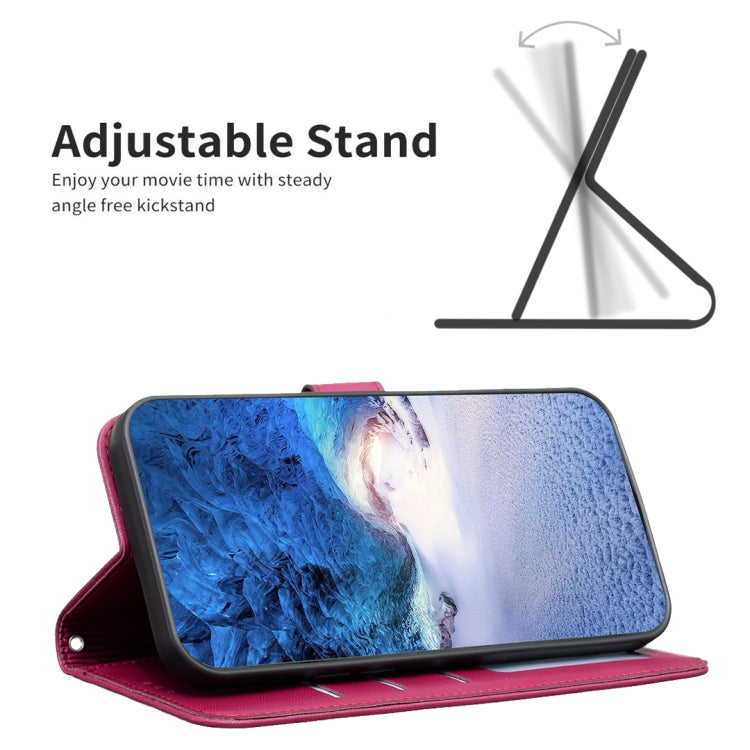 For iPhone 16 Pro Max Four-leaf Embossed Leather Phone Case(Rose Red)