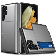 For Samsung Galaxy S25 Ultra 5G Shockproof Armor Phone Case with Card Slot(Grey)