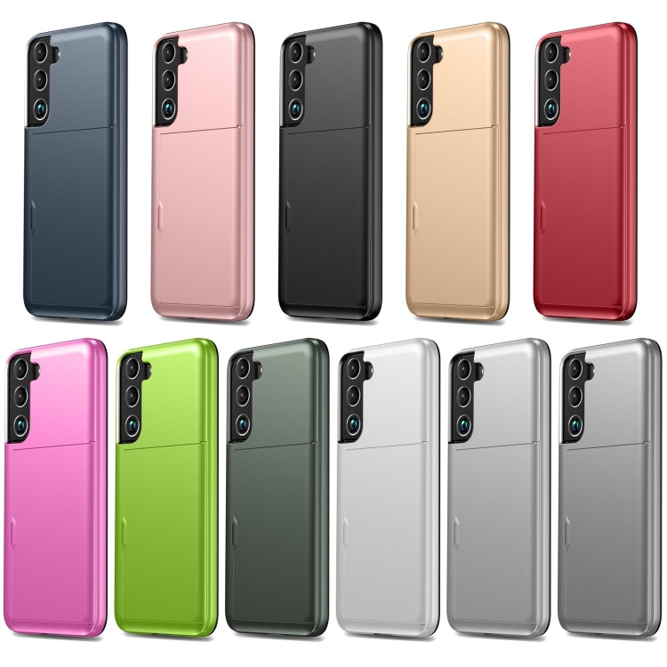 For Samsung Galaxy S24+ 5G Shockproof Armor Phone Case with Card Slot(Silver)
