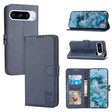 For Google Pixel 9 Embossed Happy Cat Pattern Flip Leather Phone Case(Blue) - Google Cases by PMC TechLife | Online Shopping South Africa | PMC TechLife | Buy Now Pay Later Mobicred