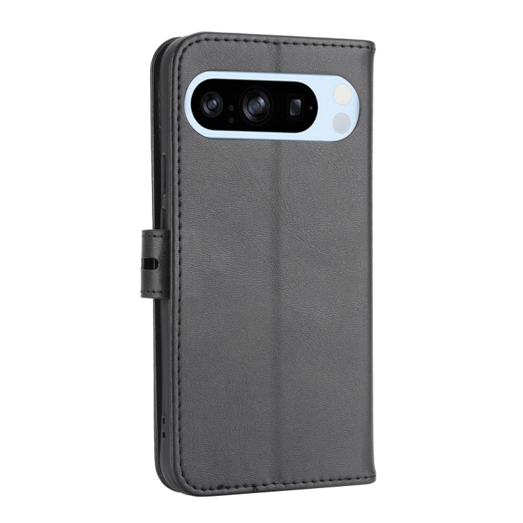 For Google Pixel 9 Embossed Happy Cat Pattern Flip Leather Phone Case(Black)