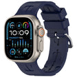 For Apple Watch Ultra 2 49mm H Texture Silicone Ladder Buckle Watch Band(Midnight) - Watch Bands by PMC TechLife | Online Shopping South Africa | PMC TechLife