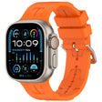 For Apple Watch Ultra 49mm H Texture Silicone Ladder Buckle Watch Band(Orange) - Watch Bands by PMC TechLife | Online Shopping South Africa | PMC TechLife