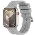 For Apple Watch Series 8 45mm H Texture Silicone Ladder Buckle Watch Band(Grey) - Watch Bands by PMC TechLife | Online Shopping South Africa | PMC TechLife