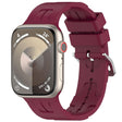 For Apple Watch Series 7 41mm H Texture Silicone Ladder Buckle Watch Band(Wine Red) - Watch Bands by PMC TechLife | Online Shopping South Africa | PMC TechLife