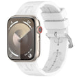 For Apple Watch Series 3 42mm H Texture Silicone Ladder Buckle Watch Band(White) - Watch Bands by PMC TechLife | Online Shopping South Africa | PMC TechLife