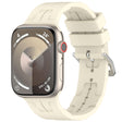 For Apple Watch Series 2 42mm H Texture Silicone Ladder Buckle Watch Band(Starlight) - Watch Bands by PMC TechLife | Online Shopping South Africa | PMC TechLife