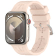 For Apple Watch 42mm H Texture Silicone Ladder Buckle Watch Band(Sand Pink) - Watch Bands by PMC TechLife | Online Shopping South Africa | PMC TechLife