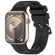 For Apple Watch 38mm H Texture Silicone Ladder Buckle Watch Band(Black) - Watch Bands by PMC TechLife | Online Shopping South Africa | PMC TechLife