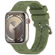 For Apple Watch 38mm H Texture Silicone Ladder Buckle Watch Band(Army Green) - Watch Bands by PMC TechLife | Online Shopping South Africa | PMC TechLife