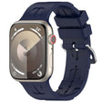 For Apple Watch 38mm H Texture Silicone Ladder Buckle Watch Band(Midnight) - Watch Bands by PMC TechLife | Online Shopping South Africa | PMC TechLife
