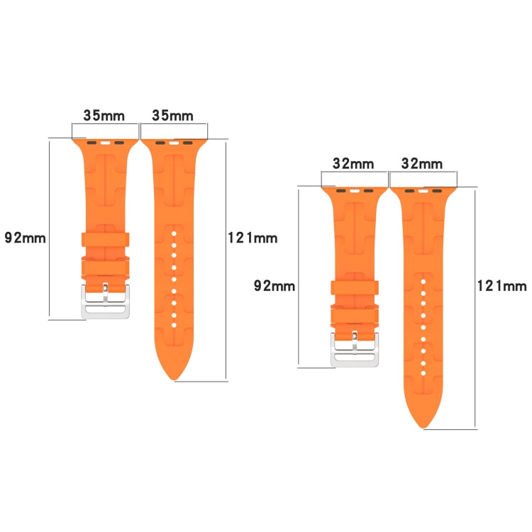 For Apple Watch 38mm H Texture Silicone Ladder Buckle Watch Band(Midnight)