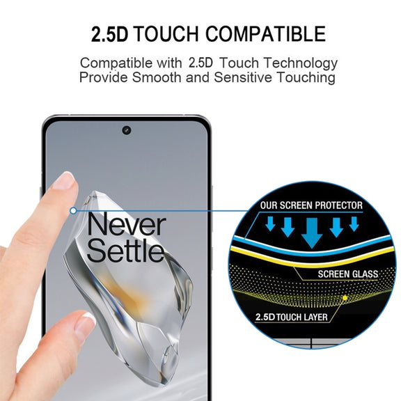 For OnePlus 12 9H HD 3D Curved Edge Tempered Glass Film(Black)