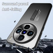 For vivo X100 Frosted Metal Hybrid TPU Holder Phone Case(Blue)