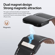 For Apple Watch 42mm DUX DUCIS YA Series Magnetic Buckle Genuine Leather Watch Band(Black)