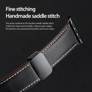 For Apple Watch 42mm DUX DUCIS YA Series Magnetic Buckle Genuine Leather Watch Band(Black)
