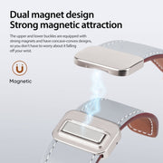For Apple Watch 42mm DUX DUCIS YA Series Magnetic Buckle Genuine Leather Watch Band(Grey)