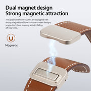 For Apple Watch 38mm DUX DUCIS YA Series Magnetic Buckle Genuine Leather Watch Band(Brown)