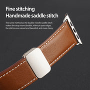 For Apple Watch 38mm DUX DUCIS YA Series Magnetic Buckle Genuine Leather Watch Band(Brown)