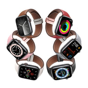 For Apple Watch 38mm DUX DUCIS YA Series Magnetic Buckle Genuine Leather Watch Band(Grey)